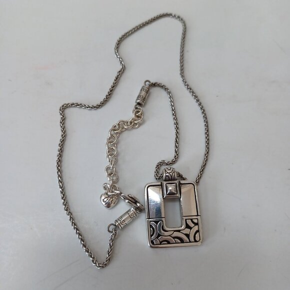 Brighton Pendant Necklace Silver Bloc Haus Crystal Jeweled Pendant with Chain - Picture 11 of 14